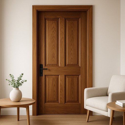 puerta de madera maciza