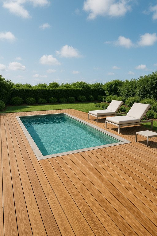 suelo madera piscina